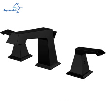 Aquacubic Matte Black Square 8 Inch 2 Handle Bathroom Faucet cUPC Basin Sink Mixer Tap